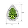 3 Carat Pear Shape Peridot and Halo Diamond Earrings In Sterling Silver Image-5