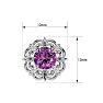 2 Carat Pink Sapphire and Diamond Antique Stud Earrings In Sterling Silver Image-5