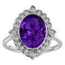 1 1/4 Carat Oval Shape Amethyst and Halo Diamond Ring In 14 Karat White Gold Image-1