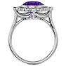 1 1/4 Carat Oval Shape Amethyst and Halo Diamond Ring In 14 Karat White Gold Image-3