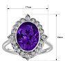 1 1/4 Carat Oval Shape Amethyst and Halo Diamond Ring In 14 Karat White Gold Image-5