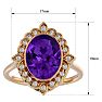 1 1/4 Carat Oval Shape Amethyst and Halo Diamond Ring In 14 Karat Yellow Gold Image-5