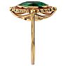 1 1/3 Carat Oval Shape Emerald and Halo Diamond Ring In 14 Karat Yellow Gold Image-4