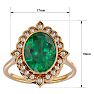 1 1/3 Carat Oval Shape Emerald and Halo Diamond Ring In 14 Karat Yellow Gold Image-5