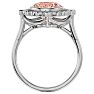 1-1/3 Carat Oval Shape Morganite and Halo Diamond Ring In 14 Karat White Gold Image-3