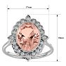 1-1/3 Carat Oval Shape Morganite and Halo Diamond Ring In 14 Karat White Gold Image-5