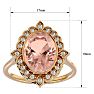 1-1/3 Carat Oval Shape Morganite and Halo Diamond Ring In 14 Karat Yellow Gold Image-5