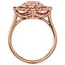 1-1/3 Carat Oval Shape Morganite and Halo Diamond Ring In 14 Karat Rose Gold Image-3