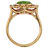 1 1/2 Carat Oval Shape Peridot and Halo Diamond Ring In 14 Karat Yellow Gold Image-3