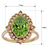 1 1/2 Carat Oval Shape Peridot and Halo Diamond Ring In 14 Karat Yellow Gold Image-5