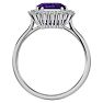 2 1/2 Carat Amethyst and Halo Diamond Ring In 14K White Gold Image-3