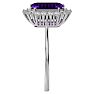2 1/2 Carat Amethyst and Halo Diamond Ring In 14K White Gold Image-4