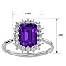 2 1/2 Carat Amethyst and Halo Diamond Ring In 14K White Gold Image-5
