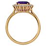 2 1/2 Carat Amethyst and Halo Diamond Ring In 14K Yellow Gold Image-3