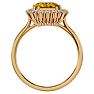 2 1/3 Carat Citrine and Halo Diamond Ring In 14K Yellow Gold Image-3