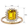 2 1/3 Carat Citrine and Halo Diamond Ring In 14K Yellow Gold Image-5