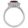 Garnet Ring: Garnet Jewelry: 3 Carat Garnet and Halo Diamond Ring In 14K White Gold Image-3