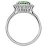 2 1/3 Carat Green Amethyst and Halo Diamond Ring In 14K White Gold Image-3