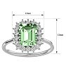 2 1/3 Carat Green Amethyst and Halo Diamond Ring In 14K White Gold Image-5