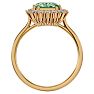 2 1/3 Carat Green Amethyst and Halo Diamond Ring In 14K Yellow Gold Image-3