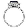 3 1/5 Carat Sapphire and Halo Diamond Ring In 14K White Gold Image-3