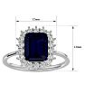3 1/5 Carat Sapphire and Halo Diamond Ring In 14K White Gold Image-5