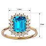 3 Carat Blue Topaz and Halo Diamond Ring In 14K Yellow Gold Image-5
