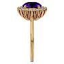 2 1/2 Carat Cushion Cut Amethyst and Halo Diamond Ring In 14K Yellow Gold Image-4