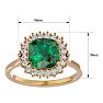 2 1/2 Carat Cushion Cut Emerald and Halo Diamond Ring In 14K Yellow Gold Image-5