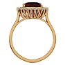 Garnet Ring: Garnet Jewelry: 3 1/2 Carat Cushion Cut Garnet and Halo Diamond Ring In 14K Yellow Gold Image-3