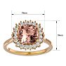 3-1/2 Carat Cushion Cut Morganite and Halo Diamond Ring In 14K Yellow Gold Image-5