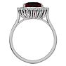 3 1/2 Carat Cushion Cut Ruby and Halo Diamond Ring In 14K White Gold Image-3