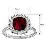 3 1/2 Carat Cushion Cut Ruby and Halo Diamond Ring In 14K White Gold Image-5