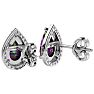 2 1/3 Carat Mystic Topaz and Diamond Pear Shape Stud Earrings In 14 Karat White Gold  Image-4