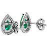 2 1/2 Carat Emerald and Diamond Pear Shape Stud Earrings In 14 Karat White Gold  Image-4