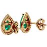2 1/2 Carat Emerald and Diamond Pear Shape Stud Earrings In 14 Karat Yellow Gold  Image-5