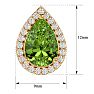 2.85 Carat Peridot and Diamond Pear Shape Stud Earrings In 14 Karat Yellow Gold  Image-5