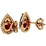 3 1/3 Carat Ruby and Diamond Pear Shape Stud Earrings In 14 Karat Yellow Gold  Image-4