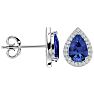 2 3/4 Carat Tanzanite and Diamond Pear Shape Stud Earrings In 14 Karat White Gold  Image-3