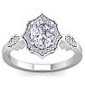 1 1/2 Carat Oval Shape Lab Grown Diamond Ring In 14 Karat White Gold Image-1