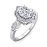 1 1/2 Carat Oval Shape Lab Grown Diamond Ring In 14 Karat White Gold Image-2