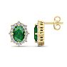 Emerald Earrings: 2 Carat Emerald and Diamond Earrings Image-1