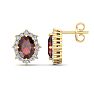 Garnet Earrings: 2 1/2 Carat Garnet and Diamond Earrings Image-1