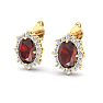 Garnet Earrings: 2 1/2 Carat Garnet and Diamond Earrings Image-3