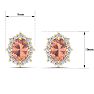 2 Carat Oval Shape Morganite Earrings with Diamond Halo In 14K Yellow Gold Image-5