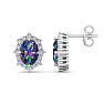 Mystic Topaz Earrings: 2 1/2 Carat Mystic Topaz and Diamond Earrings Image-1