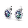 Mystic Topaz Earrings: 2 1/2 Carat Mystic Topaz and Diamond Earrings Image-3