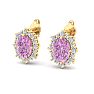 Pink Topaz Earrings: 2 1/2 Carat Pink Topaz and Diamond Earrings Image-3