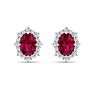 Ruby Earrings: 2 1/2 Carat Ruby and Diamond Earrings Image-2