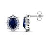 Sapphire Earrings: 2 1/2 Carat Sapphire and Diamond Earrings Image-1